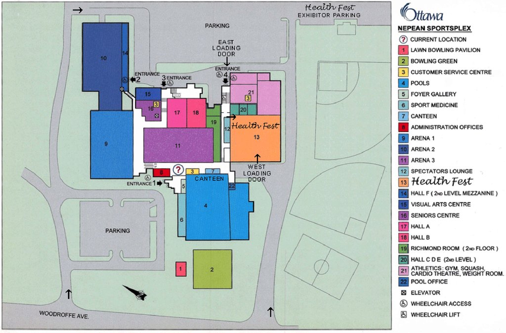 Map of Nepean Sportsplex